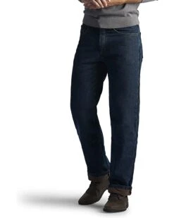 Men's Fleece and Flannel Lined Relaxed-Fit Straight-Leg Jeans